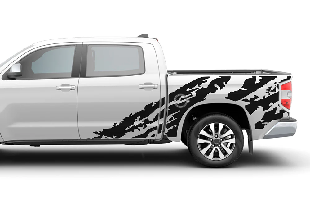 Side Shred Graphics Kit Vinyl Decal Compatible with Toyota Tundra Crewmax