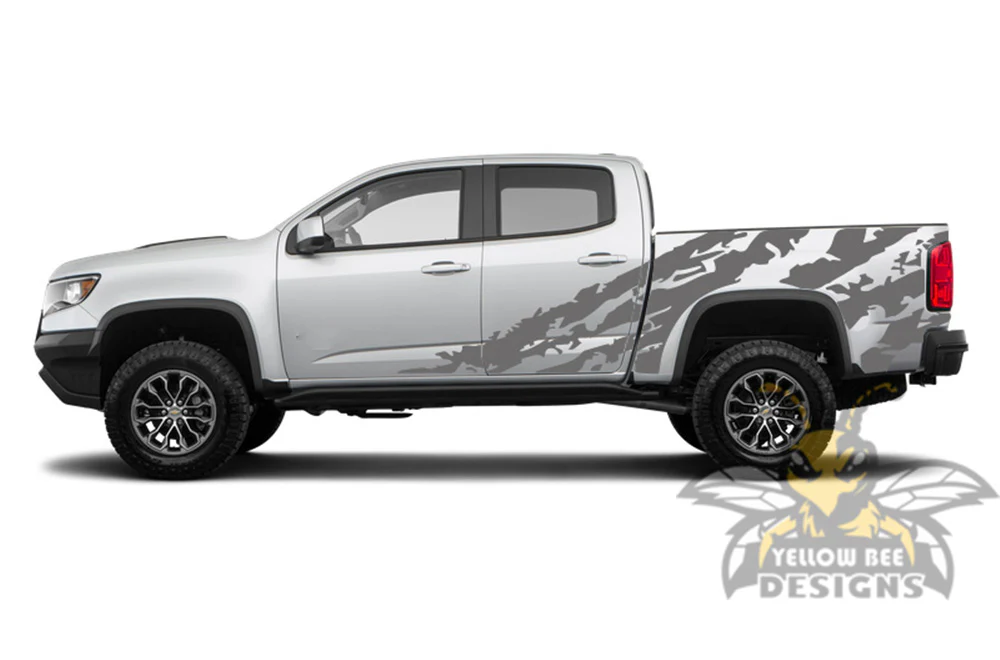 Side Shred Graphics Vinyl Decals Compatible with Chevrolet Colorado Crew Cab - Image 4