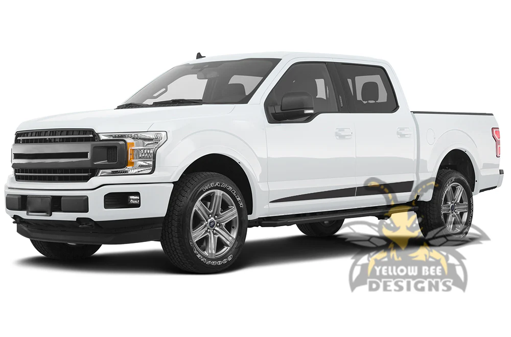 Side Spear Stripes Vinyl Decals Compatible with Ford F150 Super Crew Cab 5.5'' - Image 2