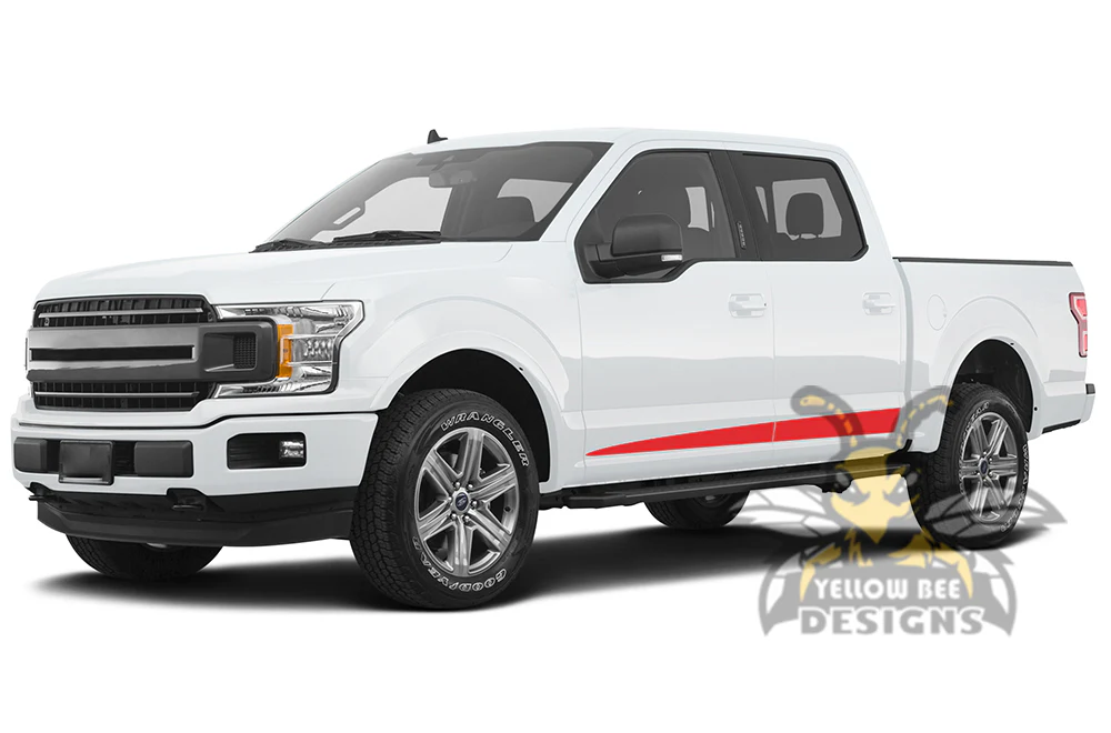 Side Spear Stripes Vinyl Decals Compatible with Ford F150 Super Crew Cab 5.5'' - Image 3