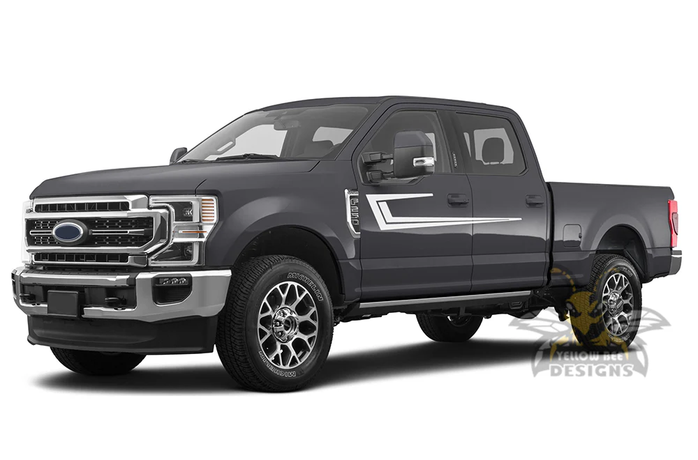 Side Speed Center Stripes Graphics Vinyl Decals Compatible with Ford F250 - Image 3