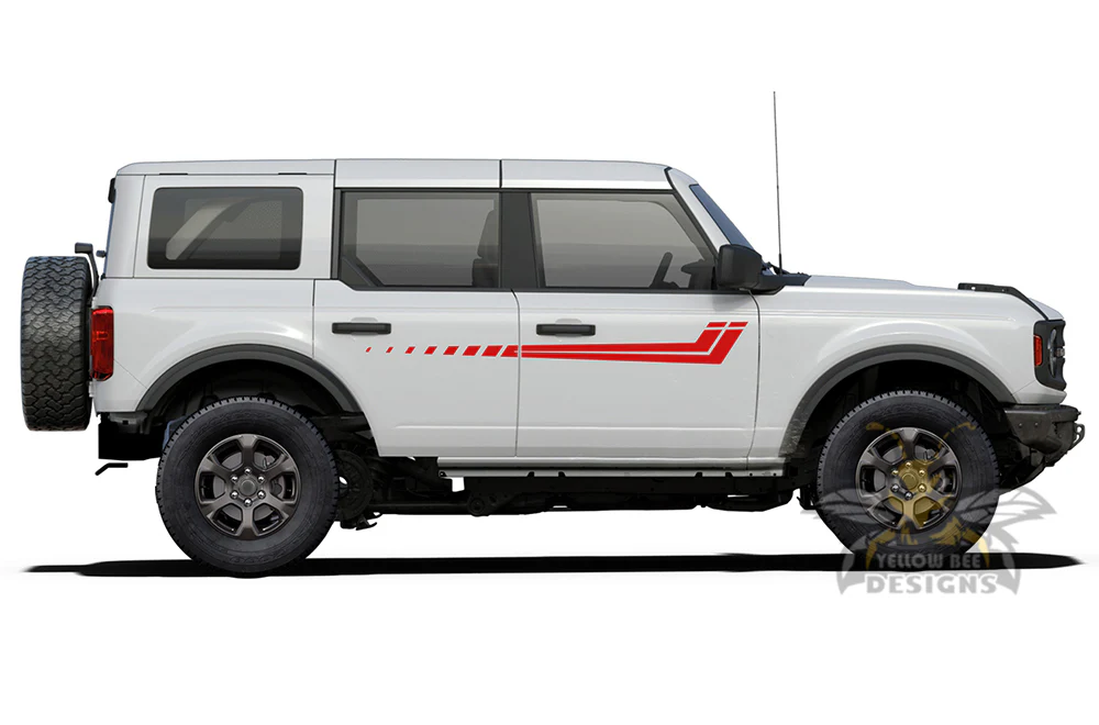 Side Speed Stripes Graphics Vinyl Decals Compatible with Ford Bronco - Image 2