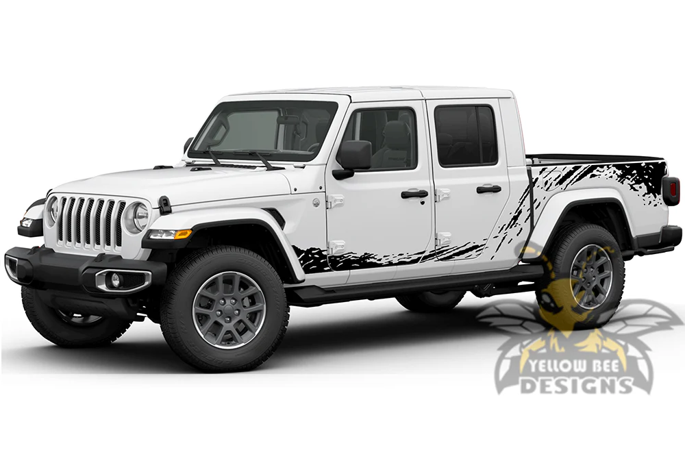 Side Splash Graphics Kit Vinyl Decal Compatible with Jeep JT Gladiator 4 Door