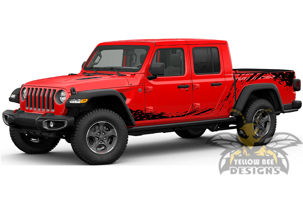 Side Splash Graphics Kit Vinyl Decal Compatible with Jeep JT Gladiator 4 Door - Image 2