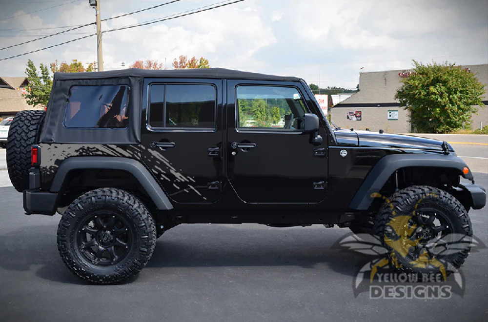 Side Splash Graphics Vinyl Decals Compatible with Jeep JK Wrangler 4 Door 2007-2018 - Image 3