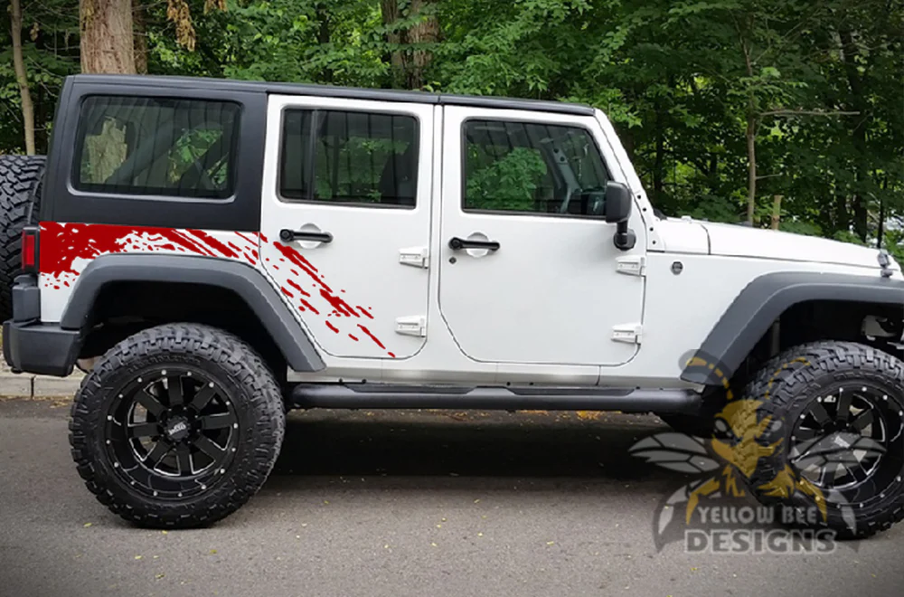 Side Splash Graphics Vinyl Decals Compatible with Jeep JK Wrangler 4 Door 2007-2018 - Image 4