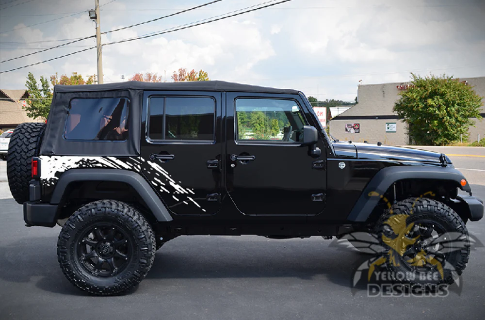 Side Splash Graphics Vinyl Decals Compatible with Jeep JK Wrangler 4 Door 2007-2018 - Image 5