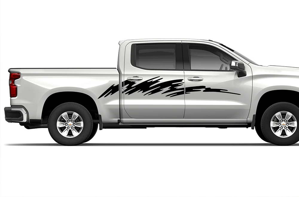 Side Strike Door Graphics Vinyl Decals Compatible with Chevrolet Silverado 1500