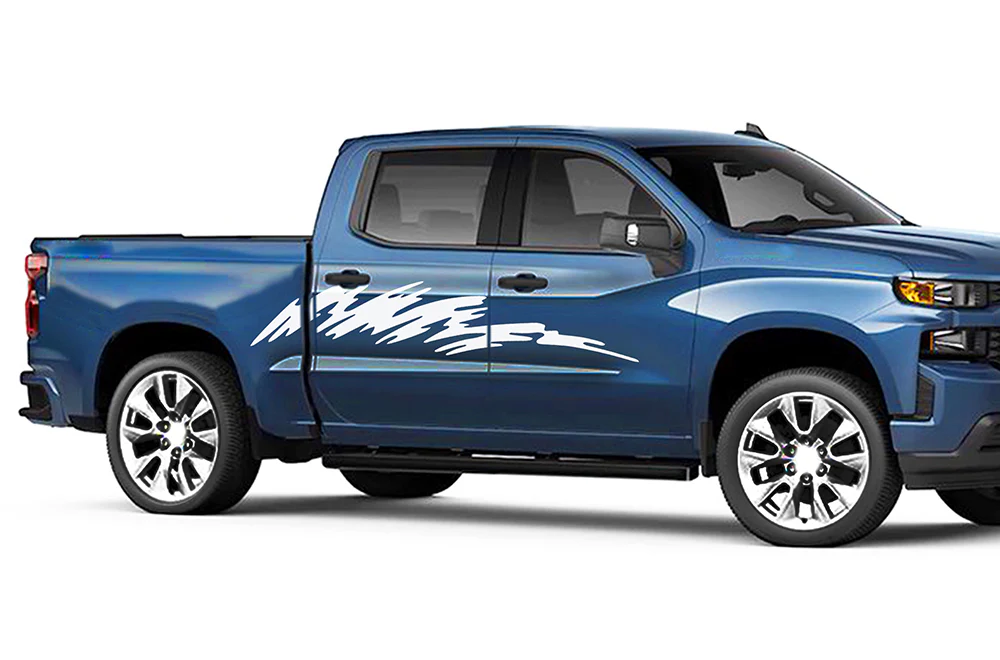 Side Strike Door Graphics Vinyl Decals Compatible with Chevrolet Silverado 1500 - Image 3