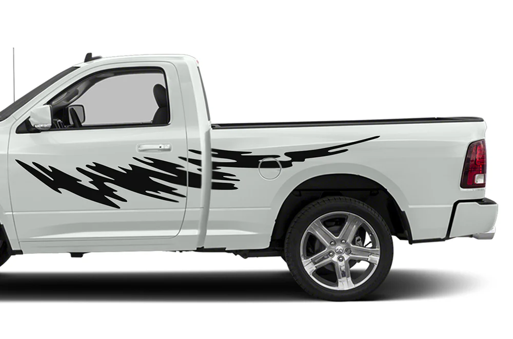 Side Strike Graphics Vinyl Decals Compatible with Dodge Ram Regular Cab 1500
