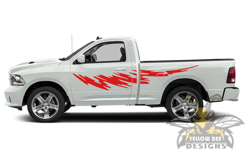 Side Strike Graphics Vinyl Decals Compatible with Dodge Ram Regular Cab 1500 - Image 3