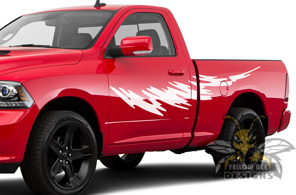Side Strike Graphics Vinyl Decals Compatible with Dodge Ram Regular Cab 1500 - Image 4