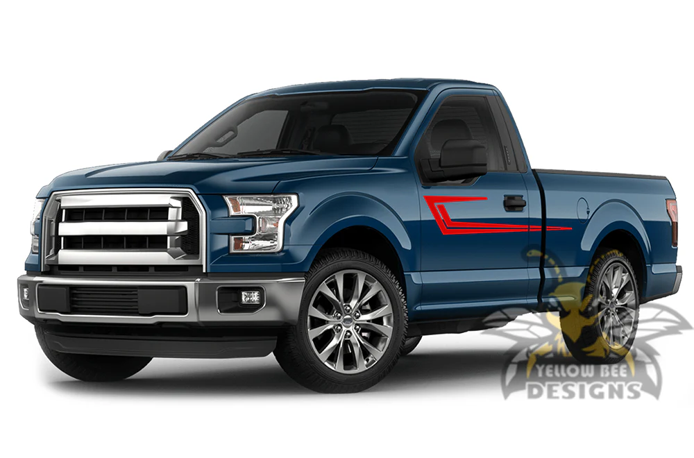 Side strikes Stripes Graphics Vinyl Decals Compatible with Ford F150 Regular Cab 6.5'' - Image 3
