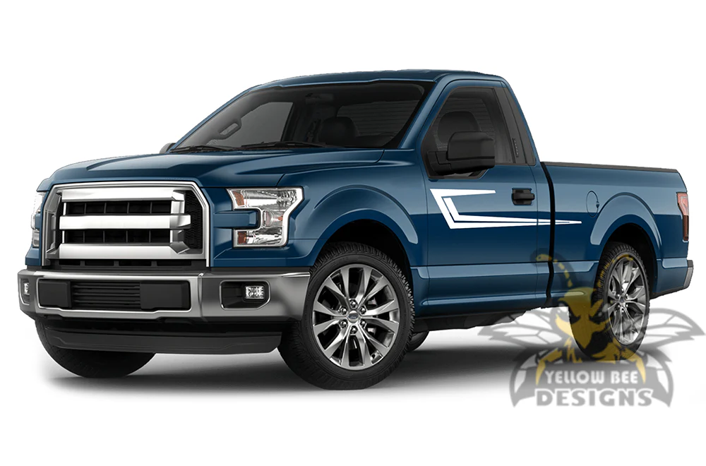 Side strikes Stripes Graphics Vinyl Decals Compatible with Ford F150 Regular Cab 6.5'' - Image 4