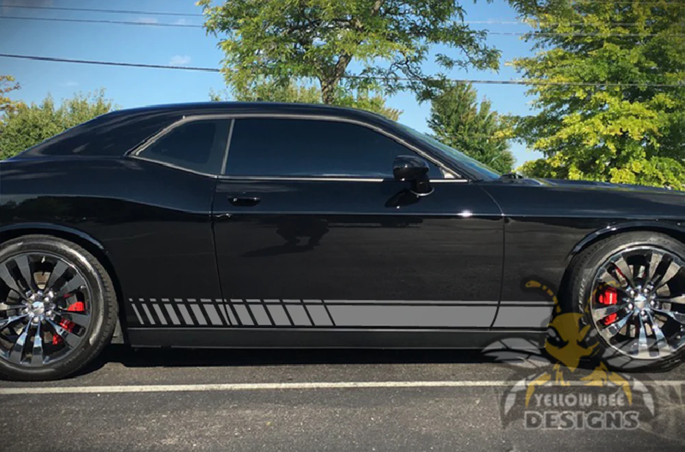 Side Stripes Door Graphics Decal Compatible with Dodge Challenger - Image 3