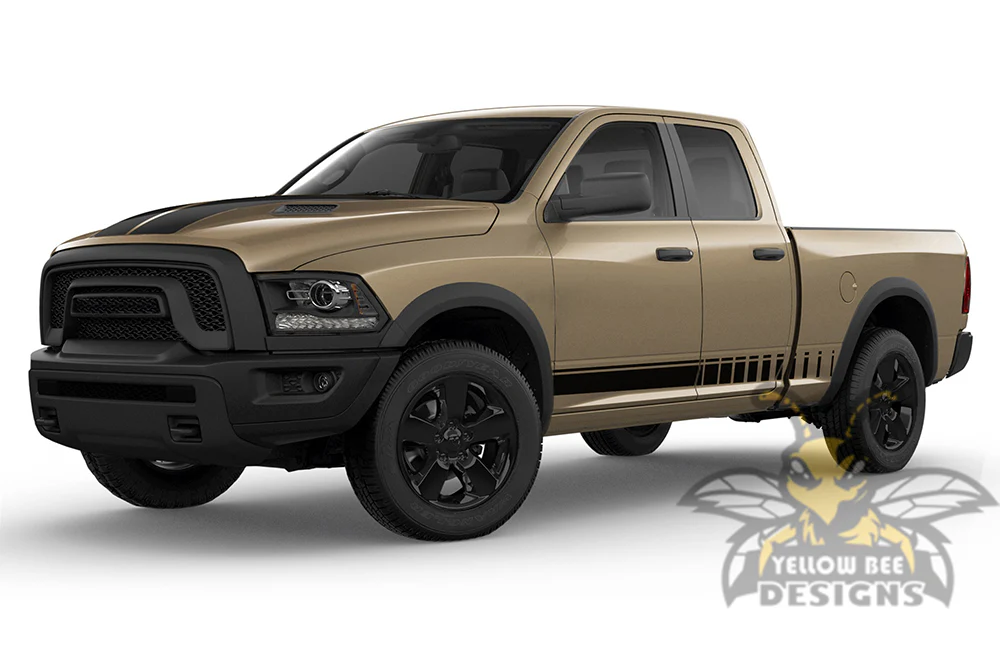 Side Stripes Graphics Kit Vinyl Decals Compatible with Dodge Ram 1500 Quad Cab - Image 2