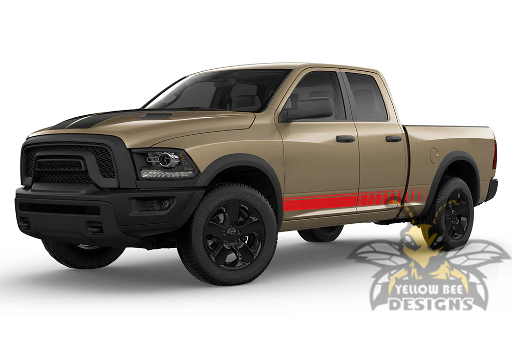 Side Stripes Graphics Kit Vinyl Decals Compatible with Dodge Ram 1500 Quad Cab - Image 3