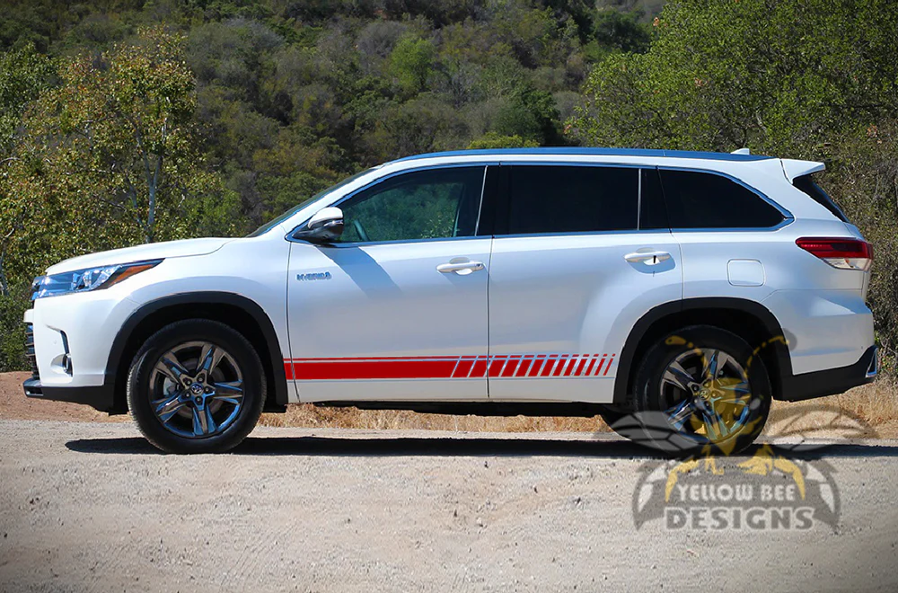 Side Stripes Graphics Vinyl Decals Compatible with Toyota Highlander - Image 4