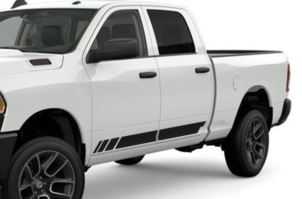 Side Stripes Rocker Graphics Kit Vinyl Decal Compatible with Dodge Ram 2500 Crew Cab