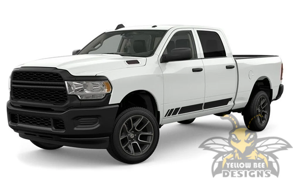 Side Stripes Rocker Graphics Kit Vinyl Decal Compatible with Dodge Ram 2500 Crew Cab - Image 2