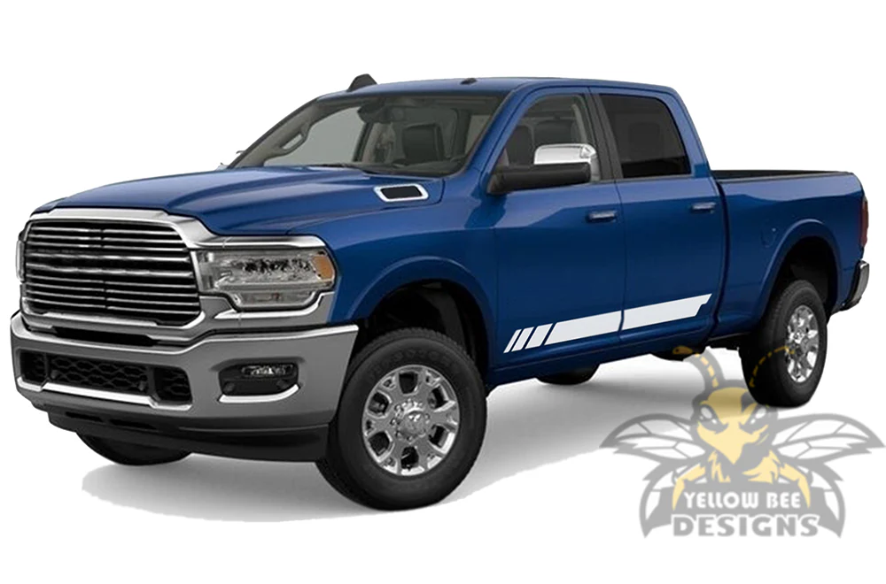 Side Stripes Rocker Graphics Kit Vinyl Decal Compatible with Dodge Ram 2500 Crew Cab - Image 4