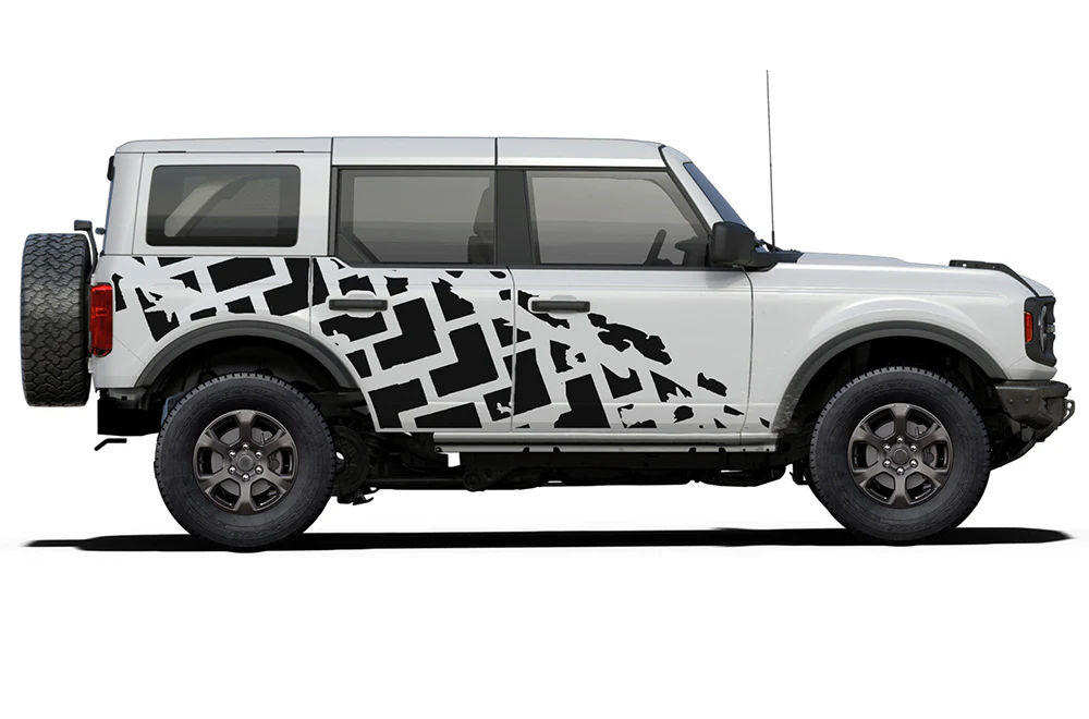 Side Tire Trucks Graphics Vinyl Decals Compatible with Ford Bronco