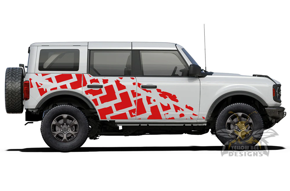Side Tire Trucks Graphics Vinyl Decals Compatible with Ford Bronco - Image 2