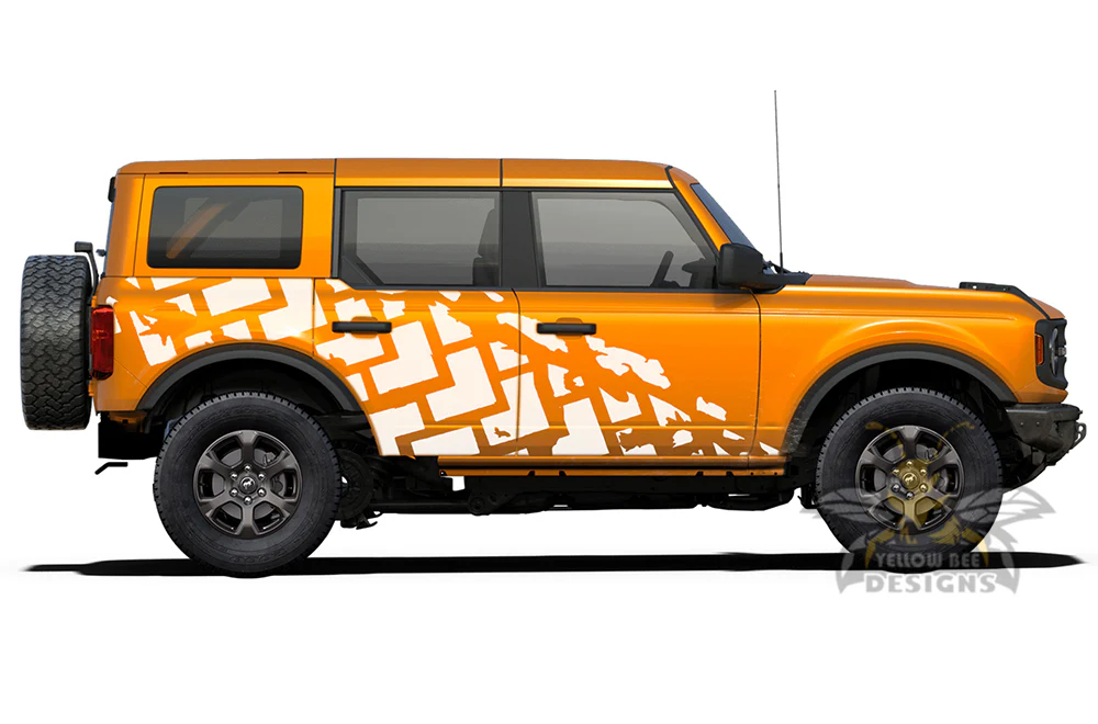 Side Tire Trucks Graphics Vinyl Decals Compatible with Ford Bronco - Image 3
