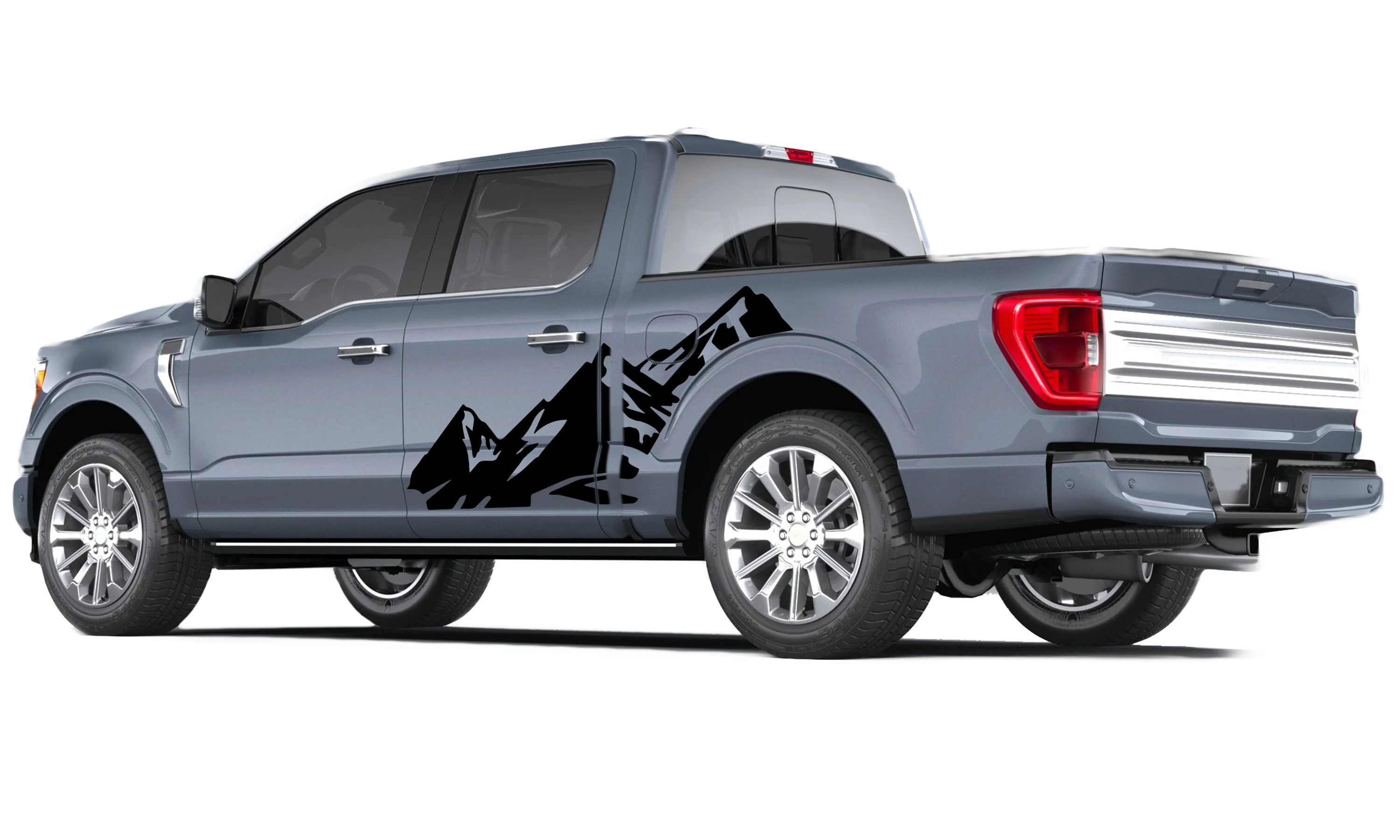 Side View Mountains Graphics Vinyl Decals Compatible with Ford F150