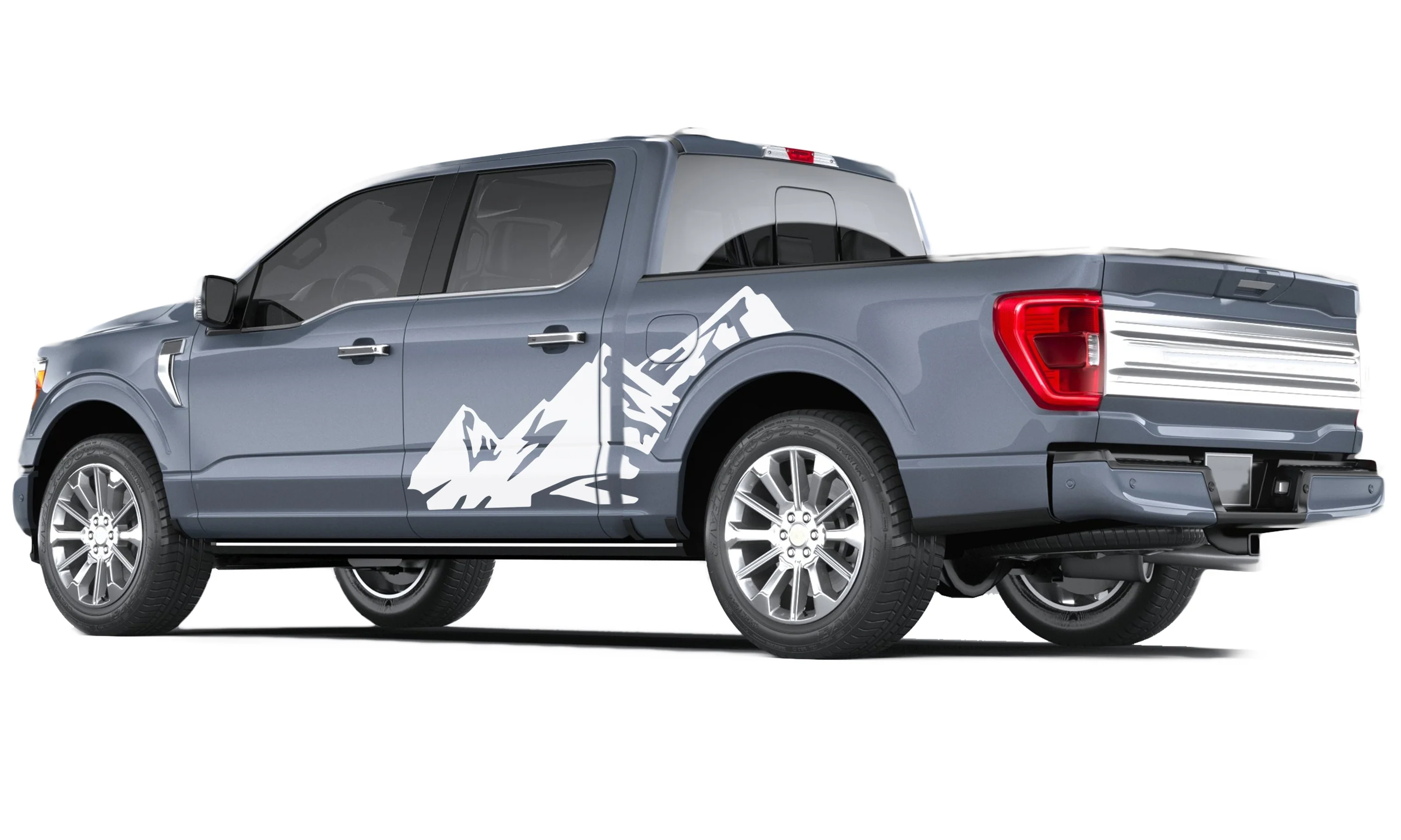 Side View Mountains Graphics Vinyl Decals Compatible with Ford F150 - Image 3