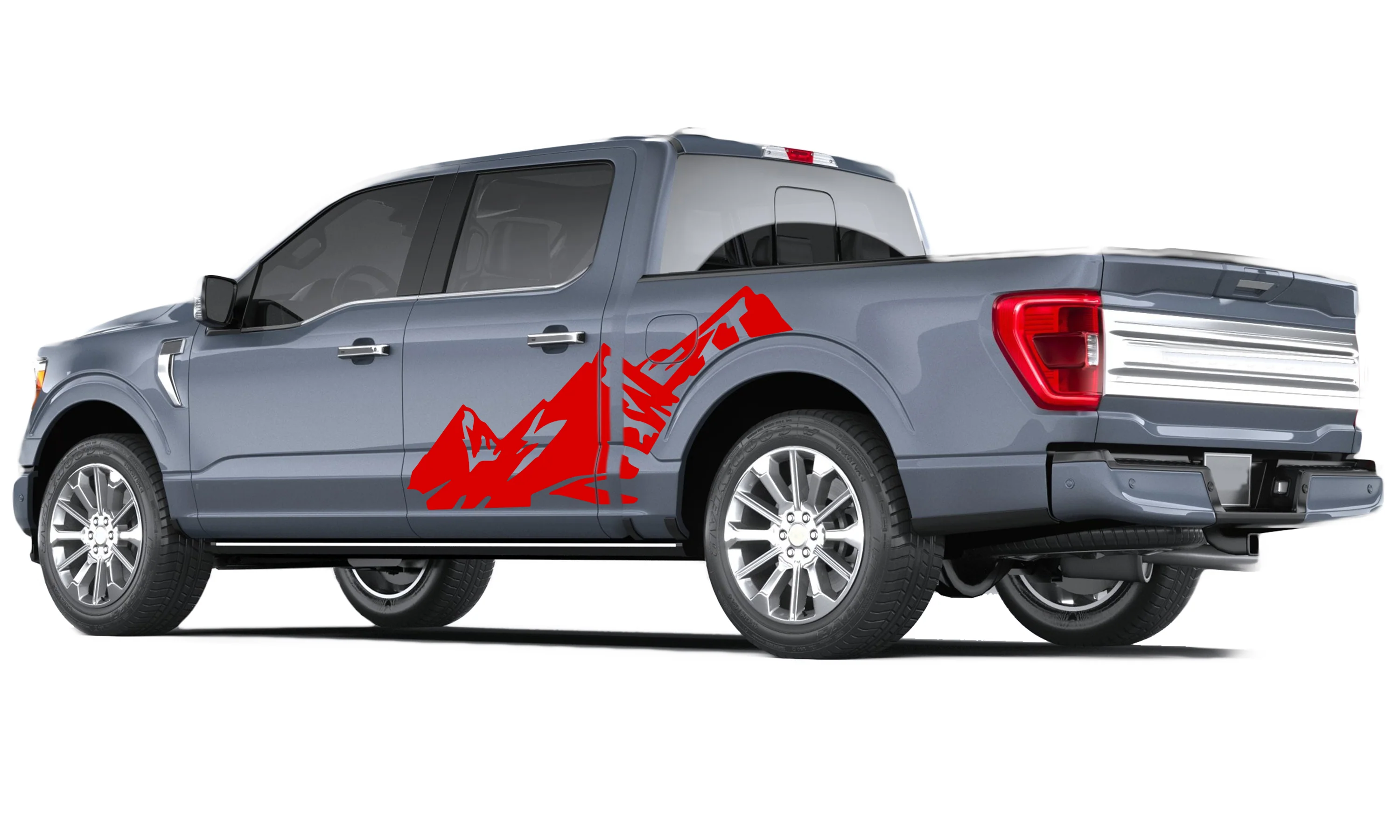 Side View Mountains Graphics Vinyl Decals Compatible with Ford F150 - Image 4