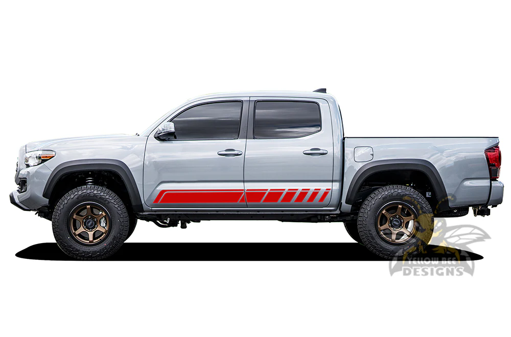 Side Vinyl Stripes Decal Compatible with Toyota Tacoma Double Cab - Image 10