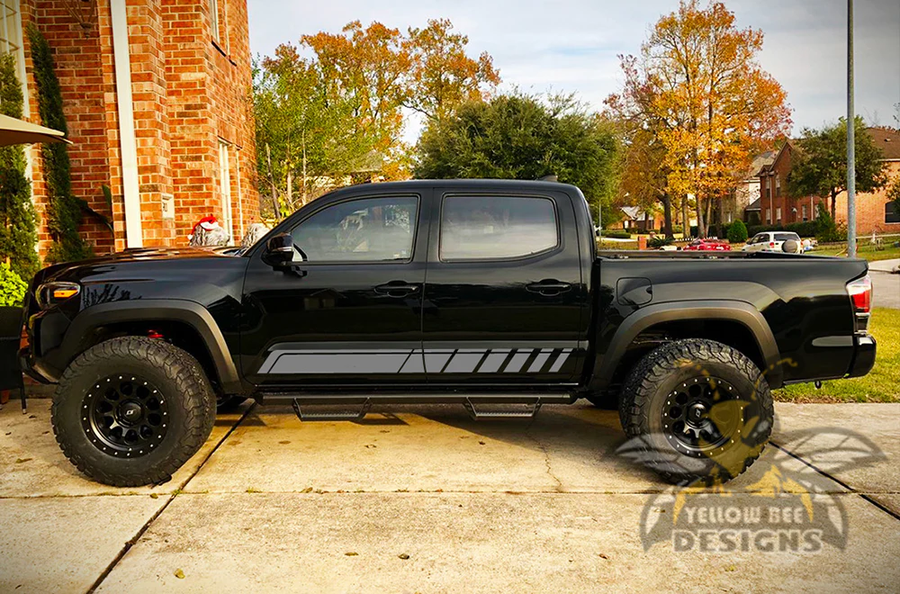 Side Vinyl Stripes Decal Compatible with Toyota Tacoma Double Cab - Image 5