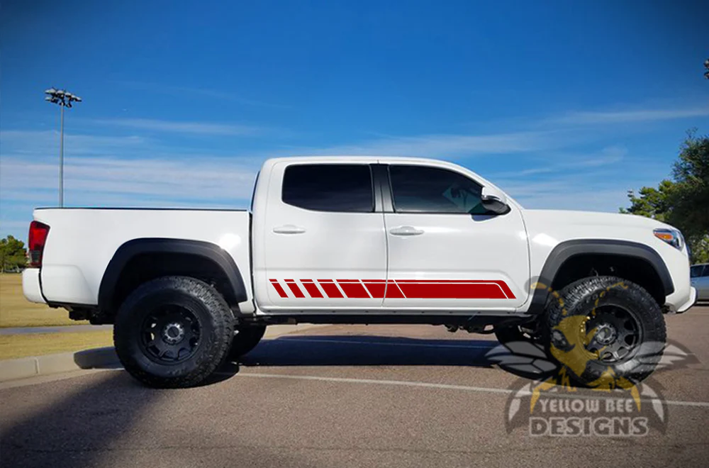 Side Vinyl Stripes Decal Compatible with Toyota Tacoma Double Cab - Image 6