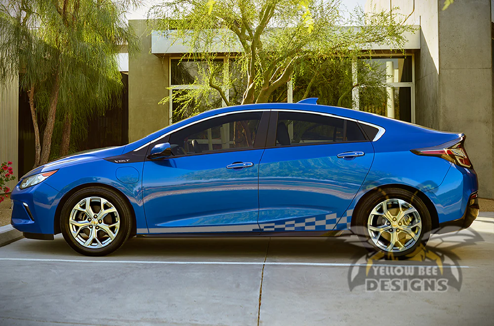Side Wavy Stripes Graphics Vinyl Decals Compatible with Chevrolet Volt - Image 3
