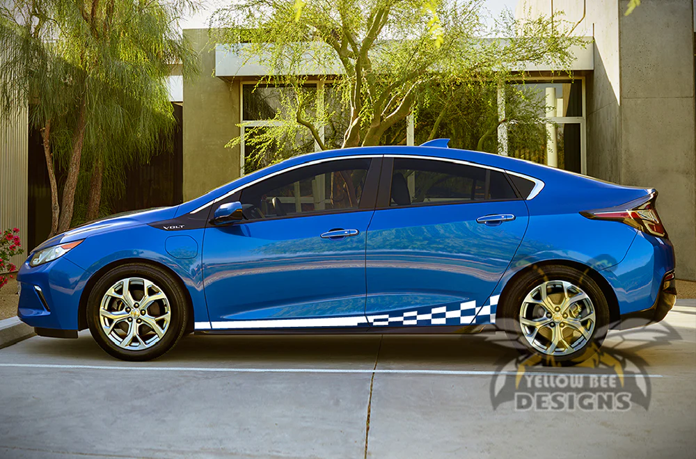 Side Wavy Stripes Graphics Vinyl Decals Compatible with Chevrolet Volt - Image 5