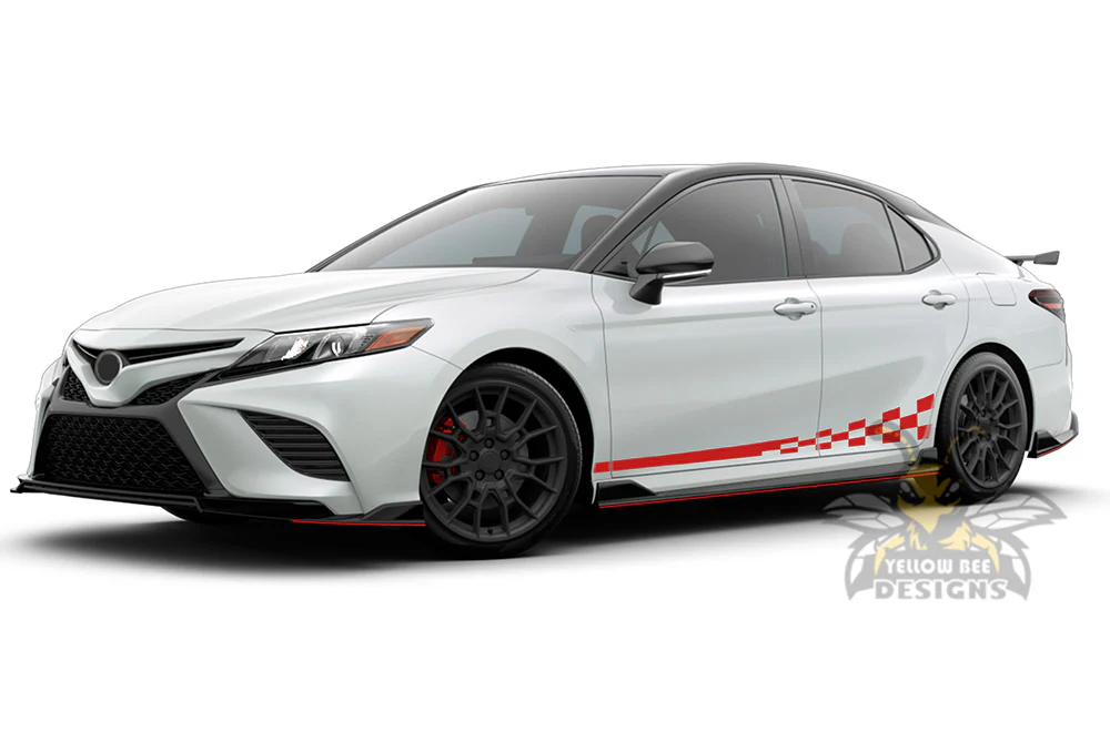 Side Wavy Stripes Graphics Vinyl Decals Compatible with Toyota Camry - Image 2