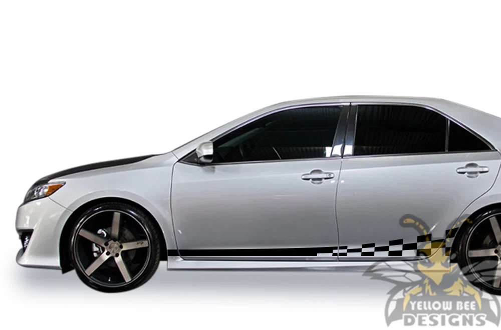 Side Wavy Stripes Graphics Vinyl Decals Compatible with Toyota Camry - Image 4