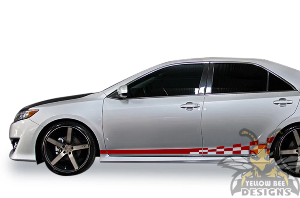 Side Wavy Stripes Graphics Vinyl Decals Compatible with Toyota Camry - Image 6