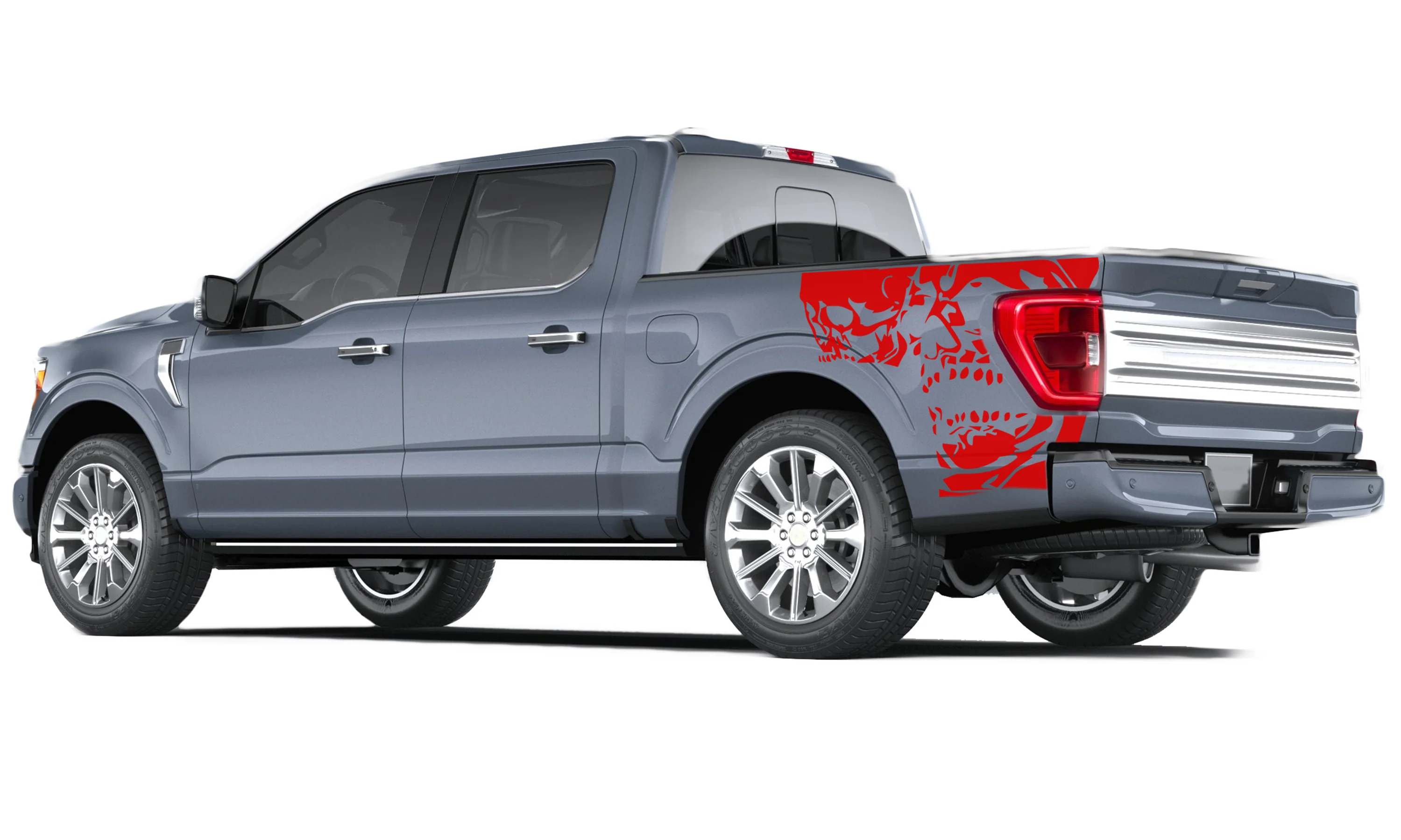 Skulls Bed Side Vinyl Graphics Decals Compatible with Ford F150 - Image 2