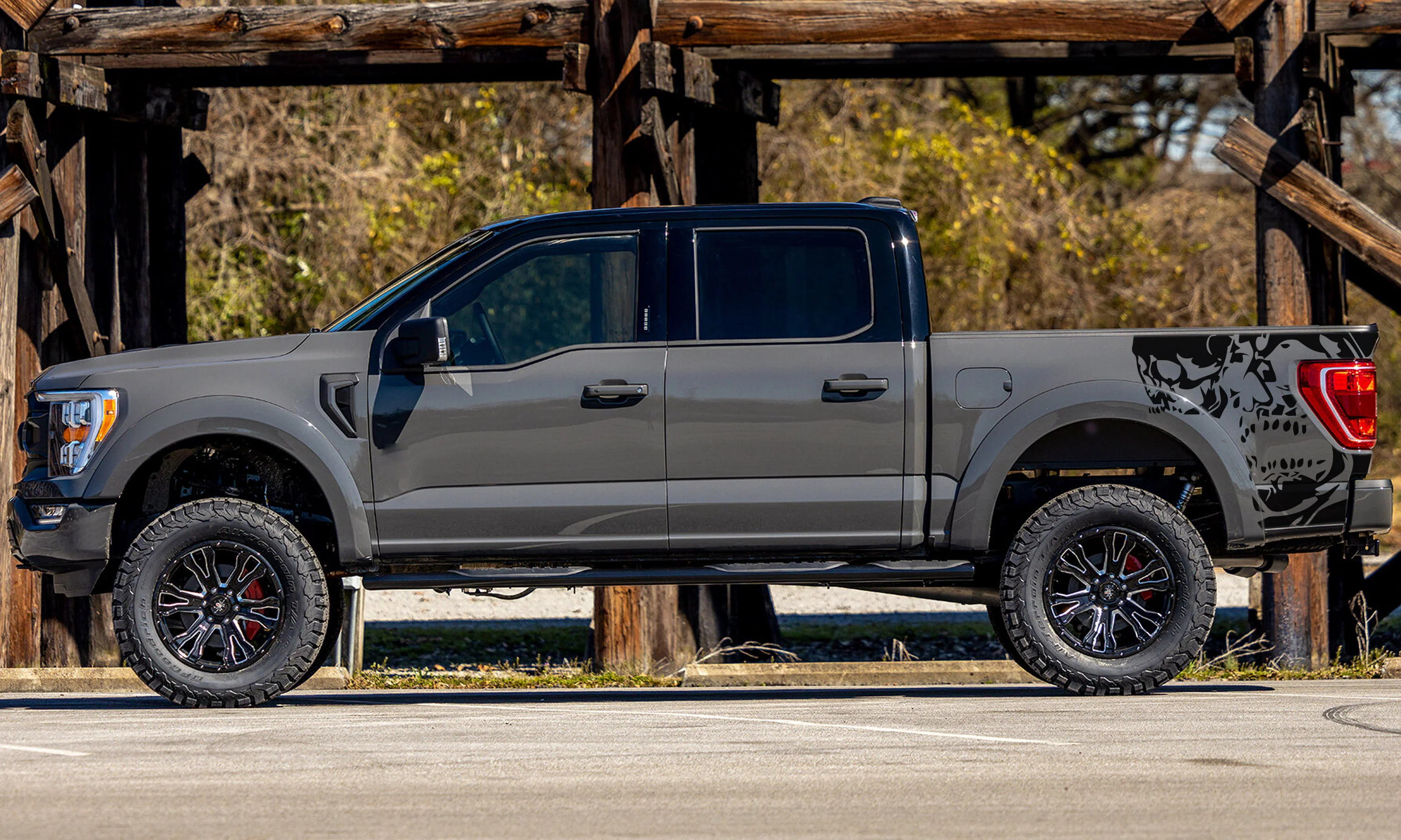 Skulls Bed Side Vinyl Graphics Decals Compatible with Ford F150 - Image 3