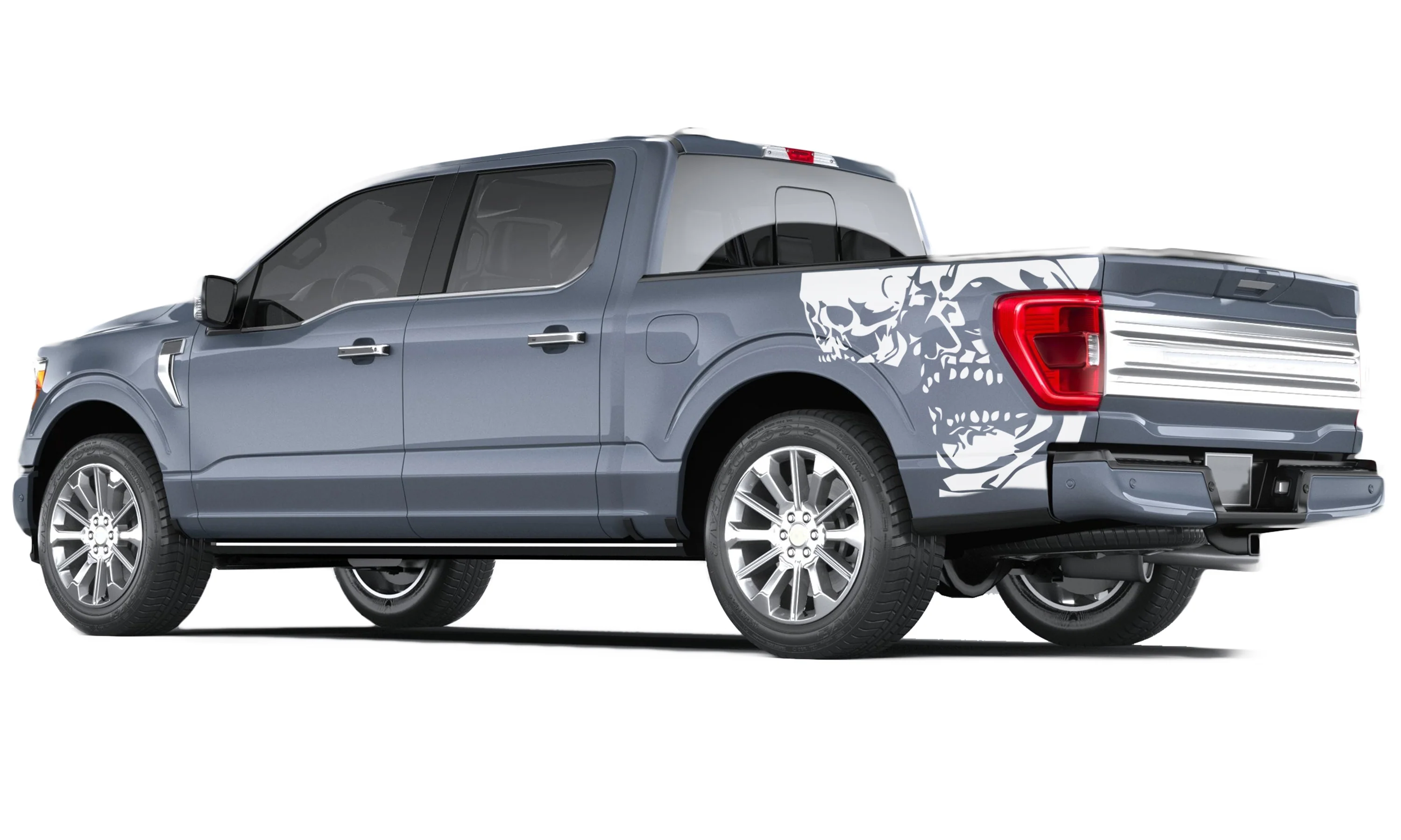 Skulls Bed Side Vinyl Graphics Decals Compatible with Ford F150 - Image 4