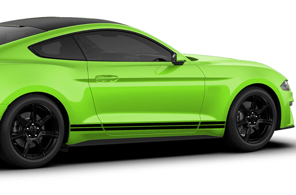 Solid Belt Lines Rocker Stripes Graphics Vinyl Decals Compatible with Ford Mustang