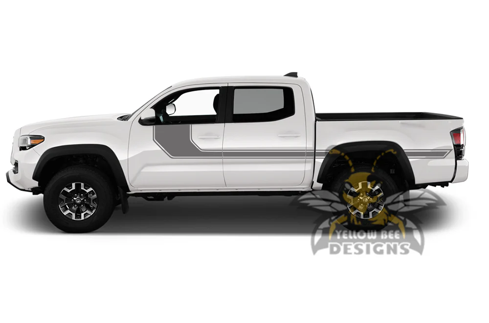 Solid Hockey Stripes Graphics Decals Vinyl Compatible with Toyota Tacoma Double Cab - Image 3