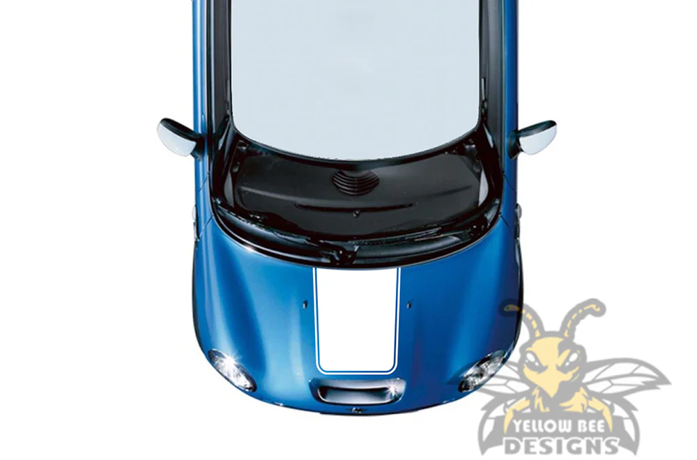 Solid Out Hood Stripes Graphics Vinyl Decal Compatible with Mini Cooper - Image 3