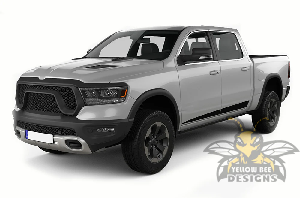 Spear Stripes Graphics Kit Vinyl Decal Compatible with Dodge Ram 1500 Crew Cab - Image 2