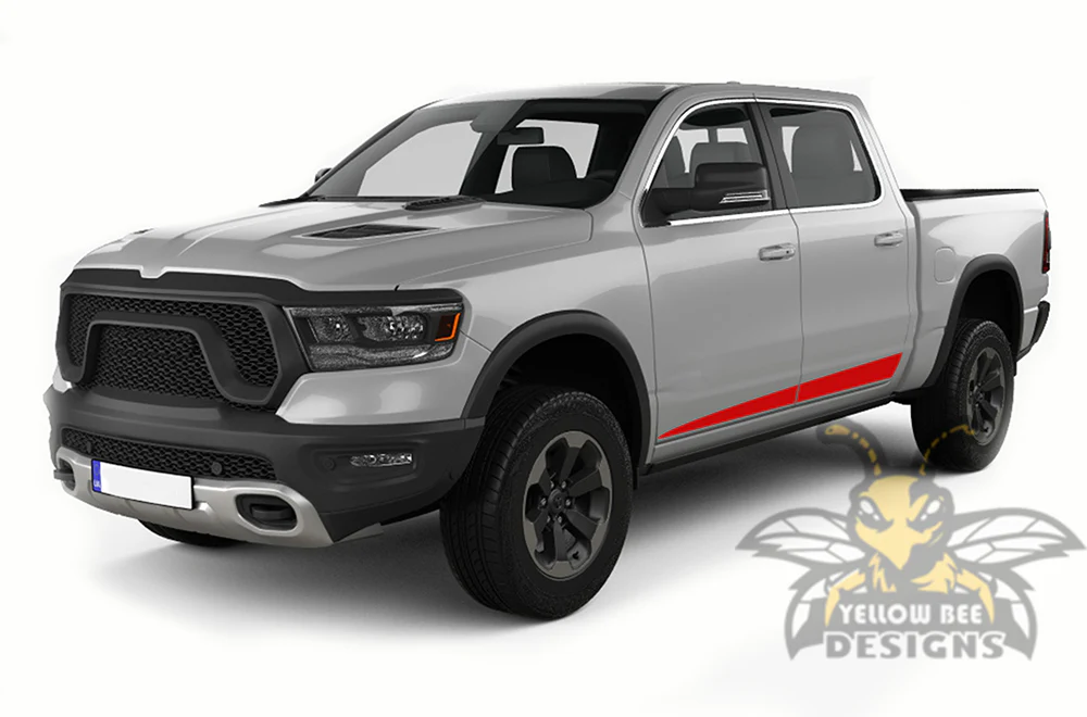 Spear Stripes Graphics Kit Vinyl Decal Compatible with Dodge Ram 1500 Crew Cab - Image 3