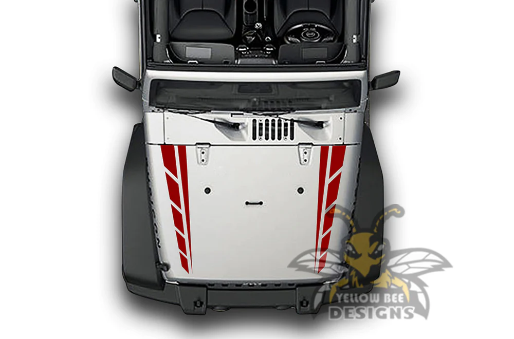 Spears Hood Graphics Vinyl Decals Compatible with Jeep Wrangler - Image 3