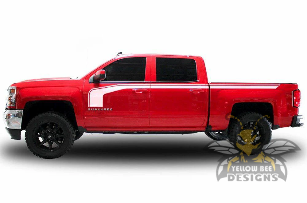 Special Stripes Graphics Vinyl Decals Compatible with Chevrolet Silverado 1500 Crew Cab - Image 3