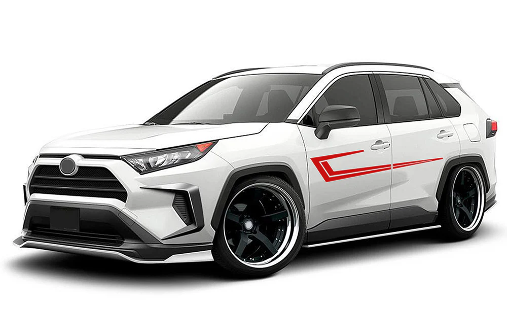 Speed Side Stripes Decals Graphics Stripes Vinyl Compatible with Toyota RAV4 - Image 3